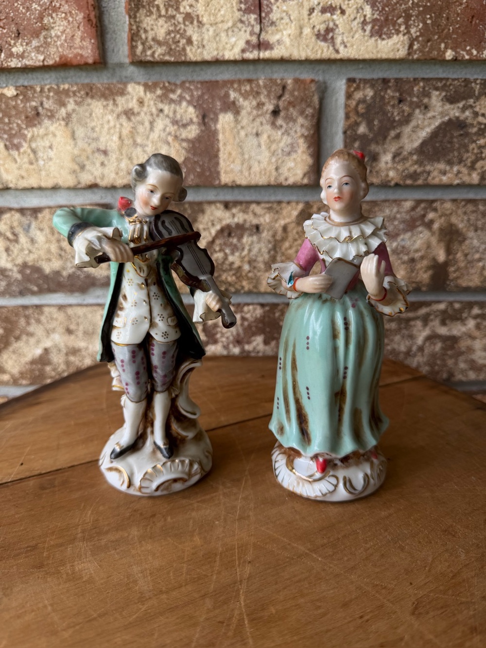 Victorian Man & Woman Figurines Occupied Japan 6” Tall Beautiful Condition!